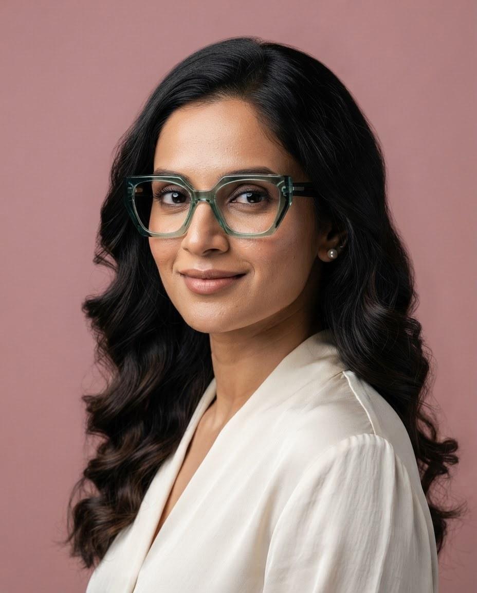 Full Rim Transparent Green Cateye — view 1