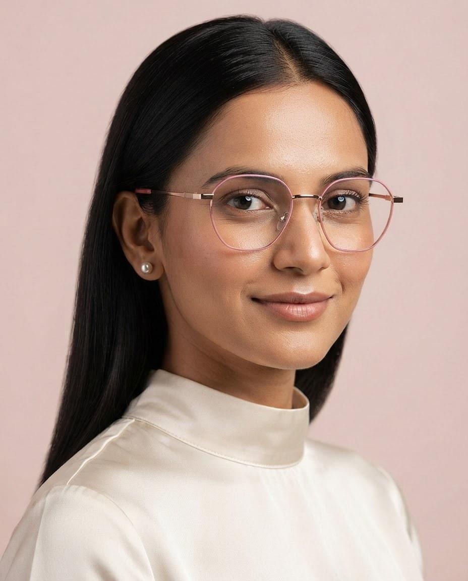 Full Rim Rose Gold Hexagon — view 1