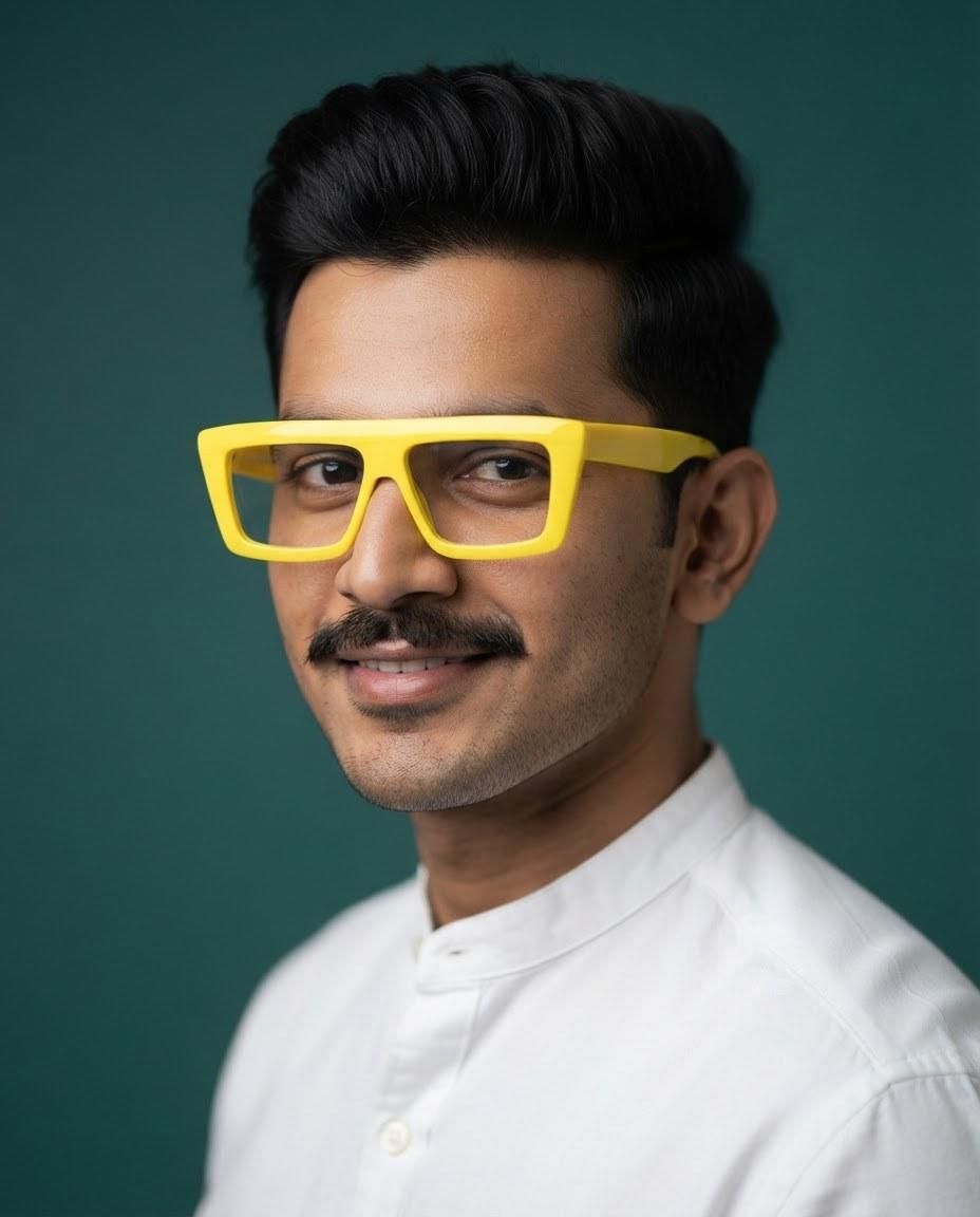 Full Rim Neon Yellow Rectangle — view 1