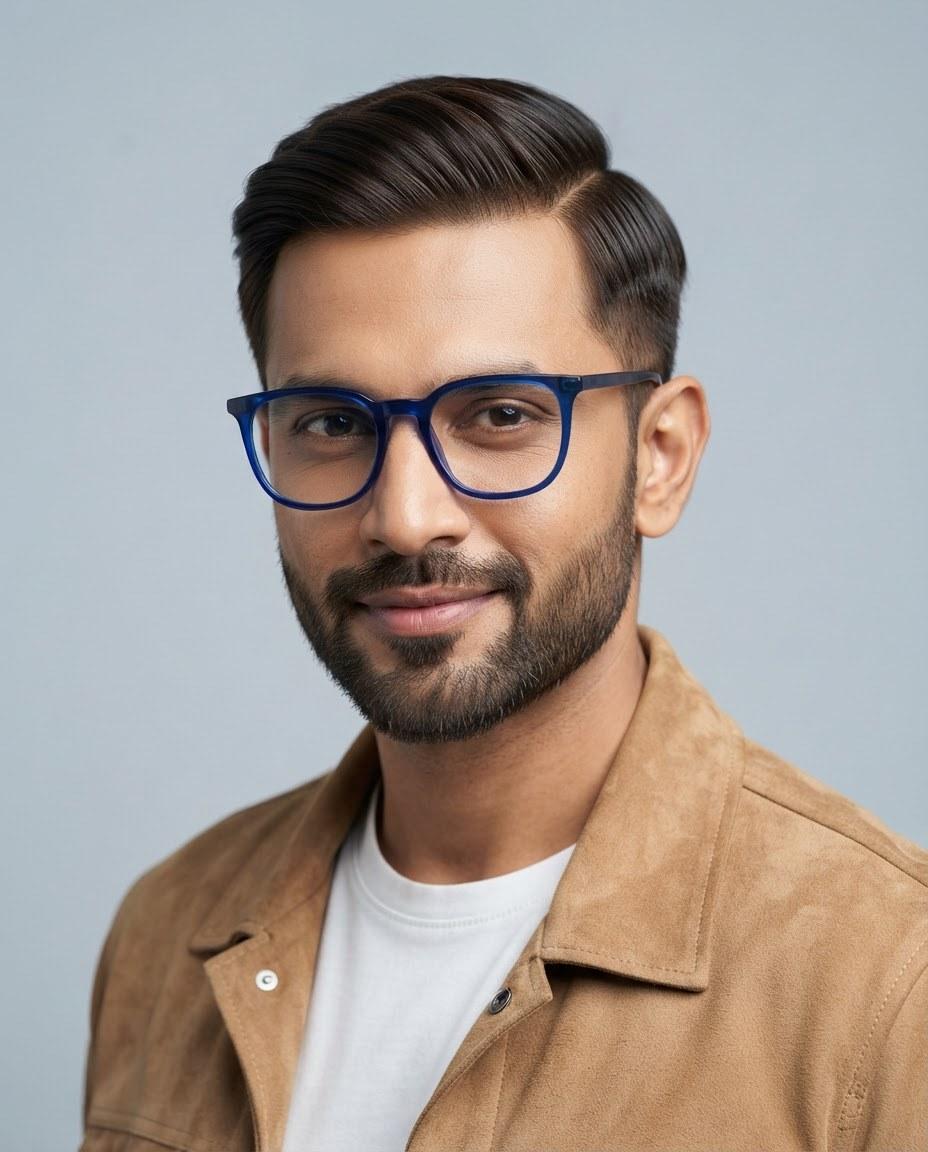 Full Rim Blue Square — view 1