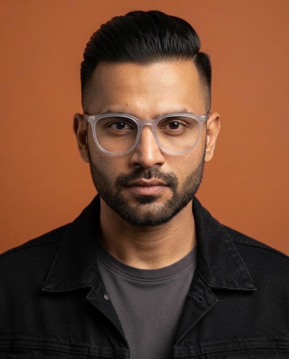 Full Rim Matte Grey Square — view 1