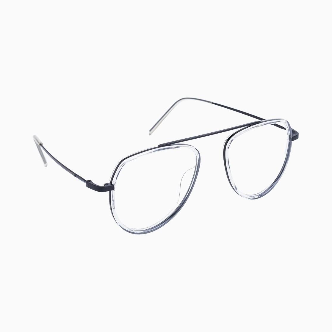 Full Rim Silver & Black Aviator - 28201