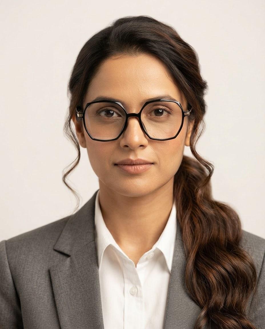Full Rim Black Hexagon Screen Glasses - 003